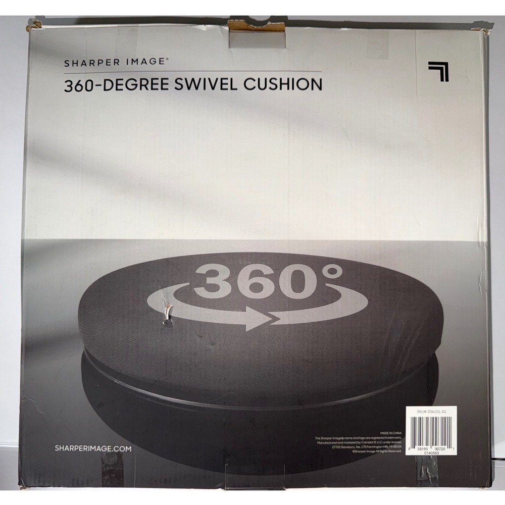 Sharper Image 360 Degree Swivel Cushion Rotating Portable Seat Black 206101-01